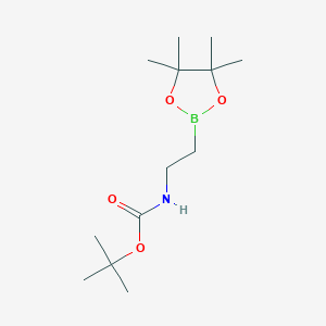 2-(Boc-Amino)ethylboronic acid pinacol ester chemical structure (CAS 1850305-79-1)