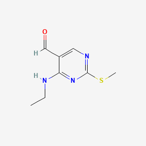 4-(Ethylamino)-2-(methylthio)pyrimidine-5-carbaldehyde chemical structure (CAS 185040-35-1)