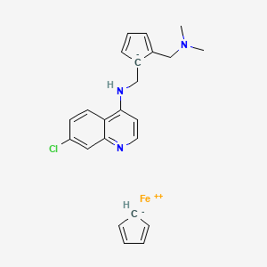 1-[[(7-Chloro-4-quinolinyl)amino]methyl]-2-[(dimethylamino)methyl]ferrocene chemical structure (CAS 185055-67-8)