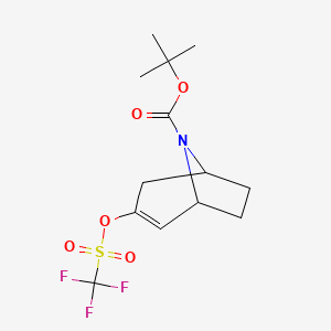 8-Boc-3-(trifluoromethylsulfonyloxy)-8-azabicyclo[3.2.1]oct-3-ene chemical structure (CAS 185099-68-7)