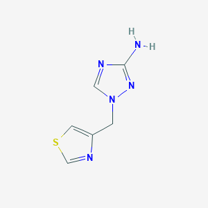 1-(Thiazol-4-ylmethyl)-1H-1,2,4-triazol-3-amine chemical structure (CAS 1851055-26-9)