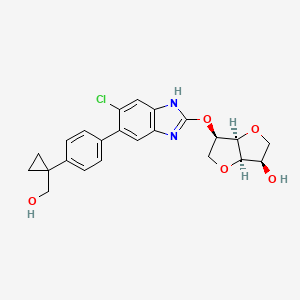 (3R,3aR,6R,6aR)-6-((6-Chloro-5-(4-(1-(hydroxymethyl)cyclopropyl)phenyl)-1H-benzo[d]imidazol-2-yl)oxy)hexahydrofuro[3,2-b]furan-3-ol chemical structure (CAS 1852452-14-2)