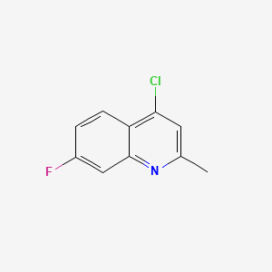 4-Chloro-7-fluoro-2-methylquinoline chemical structure (CAS 18529-04-9)