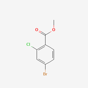 Methyl 4-bromo-2-chlorobenzoate chemical structure (CAS 185312-82-7)