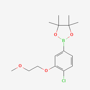 2-(4-Chloro-3-(2-methoxyethoxy)phenyl)-4,4,5,5-tetramethyl-1,3,2-dioxaborolane chemical structure (CAS 1853186-07-8)