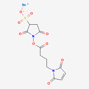 Sodium 1-((4-(2,5-dioxo-2,5-dihydro-1H-pyrrol-1-yl)butanoyl)oxy)-2,5-dioxopyrrolidine-3-sulfonate chemical structure (CAS 185332-92-7)