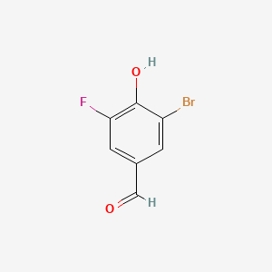 3-Bromo-5-fluoro-4-hydroxybenzaldehyde chemical structure (CAS 185345-46-4)