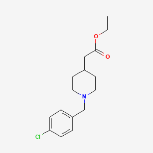 Ethyl 2-(1-(4-chlorobenzyl)piperidin-4-yl)acetate chemical structure (CAS 185434-41-7)