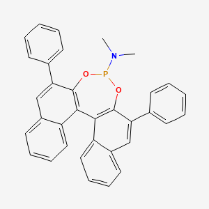 (11bS)-N,N-Dimethyl-2,6-diphenyldinaphtho[2,1-d:1',2'-f][1,3,2]dioxaphosphepin-4-amine chemical structure (CAS 185449-88-1)