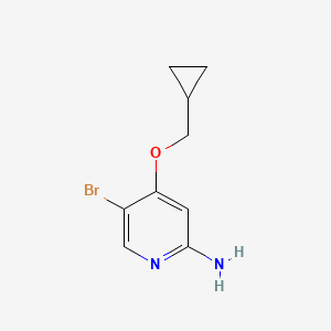 5-Bromo-4-(cyclopropylmethoxy)pyridin-2-amine chemical structure (CAS 1854867-98-3)