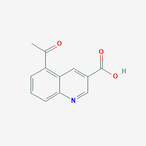 5-Acetylquinoline-3-carboxylic acid chemical structure (CAS 1854893-53-0)