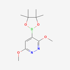 3,6-Dimethoxy-4-(4,4,5,5-tetramethyl-1,3,2-dioxaborolan-2-yl)pyridazine chemical structure (CAS 1855861-18-5)
