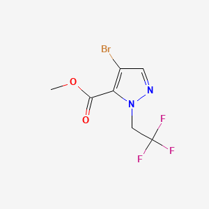 Methyl 4-bromo-1-(2,2,2-trifluoroethyl)-1H-pyrazole-5-carboxylate chemical structure (CAS 1856024-42-4)