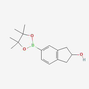 5-(4,4,5,5-Tetramethyl-1,3,2-dioxaborolan-2-yl)-2,3-dihydro-1H-inden-2-ol chemical structure (CAS 1857348-77-6)