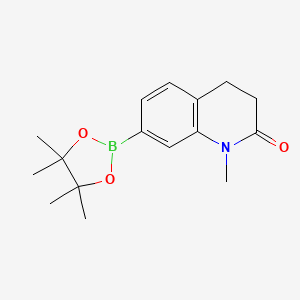 1-Methyl-7-(4,4,5,5-tetramethyl-1,3,2-dioxaborolan-2-yl)-3,4-dihydroquinolin-2(1H)-one chemical structure (CAS 1857348-94-7)
