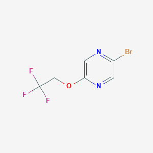 2-Bromo-5-(2,2,2-trifluoroethoxy)pyrazine chemical structure (CAS 1857825-17-2)