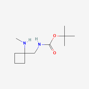 tert-Butyl ((1-(methylamino)cyclobutyl)methyl)carbamate chemical structure (CAS 1858137-24-2)