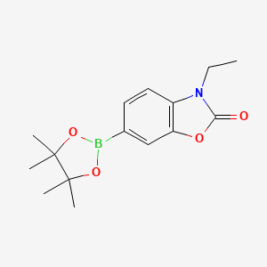 3-Ethyl-6-(4,4,5,5-tetramethyl-1,3,2-dioxaborolan-2-yl)benzo[d]oxazol-2(3H)-one chemical structure (CAS 1858215-72-1)