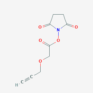 2,5-Dioxopyrrolidin-1-yl 2-(prop-2-yn-1-yloxy)acetate chemical structure (CAS 1858242-47-3)