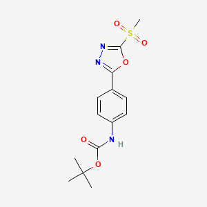 tert-Butyl (4-(5-(methylsulfonyl)-1,3,4-oxadiazol-2-yl)phenyl)carbamate chemical structure (CAS 1858267-84-1)