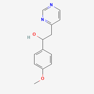 1-(4-Methoxyphenyl)-2-(pyrimidin-4-yl)ethanol chemical structure (CAS 185848-10-6)