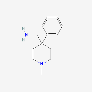 (1-Methyl-4-phenylpiperidin-4-yl)methanamine chemical structure (CAS 1859-37-6)