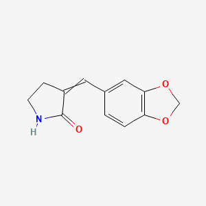 3-(Benzo[d][1,3]dioxol-5-ylmethylene)pyrrolidin-2-one chemical structure (CAS 1859-42-3)