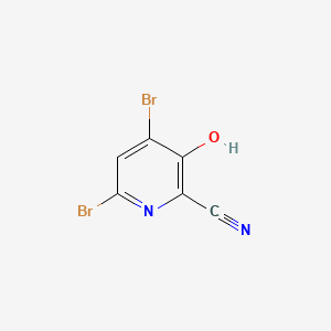 4,6-Dibromo-3-hydroxypicolinonitrile chemical structure (CAS 1859081-53-0)
