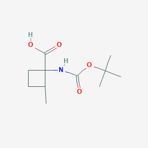 1-((tert-Butoxycarbonyl)amino)-2-methylcyclobutanecarboxylic acid chemical structure (CAS 1860337-63-8)