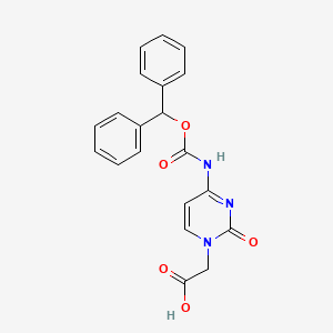 2-(4-(((Benzhydryloxy)carbonyl)amino)-2-oxopyrimidin-1(2H)-yl)acetic acid chemical structure (CAS 186046-78-6)