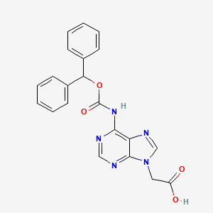 2-(6-(((Benzhydryloxy)carbonyl)amino)-9H-purin-9-yl)acetic acid chemical structure (CAS 186046-80-0)