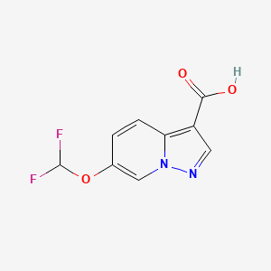 6-(Difluoromethoxy)pyrazolo[1,5-a]pyridine-3-carboxylic acid chemical structure (CAS 1860801-98-4)