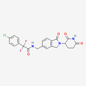 2-(4-Chlorophenyl)-N-((2-(2,6-dioxopiperidin-3-yl)-1-oxoisoindolin-5-yl)methyl)-2,2-difluoroacetamide chemical structure (CAS 1860875-51-9)