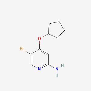 5-Bromo-4-(cyclopentyloxy)pyridin-2-amine chemical structure (CAS 1861872-87-8)