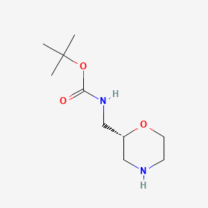 tert-Butyl N-[(2R)-morpholin-2-ylmethyl]carbamate chemical structure (CAS 186202-57-3)