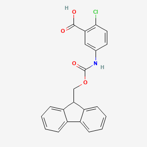 5-((((9H-Fluoren-9-yl)methoxy)carbonyl)amino)-2-chlorobenzoic acid chemical structure (CAS 186320-16-1)