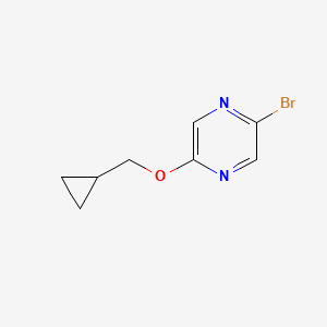 2-Bromo-5-(cyclopropylmethoxy)pyrazine chemical structure (CAS 1863286-32-1)