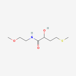 2-Hydroxy-N-(2-methoxyethyl)-4-(methylthio)butanamide chemical structure (CAS 1863392-76-0)