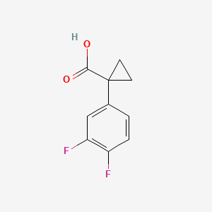 1-(3,4-Difluorophenyl)cyclopropanecarboxylic acid chemical structure (CAS 186347-67-1)