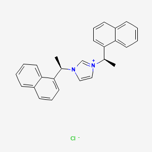1,3-Bis((R)-1-(naphthalen-1-yl)ethyl)-1H-imidazol-3-ium chloride chemical structure (CAS 186354-48-3)