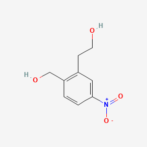 2-(2-(Hydroxymethyl)-5-nitrophenyl)ethanol chemical structure (CAS 186390-74-9)