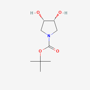 rel-(3R,4S)-tert-Butyl 3,4-dihydroxypyrrolidine-1-carboxylate chemical structure (CAS 186393-22-6)