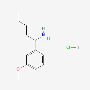 1-(3-Methoxyphenyl)pentan-1-amine hydrochloride chemical structure (CAS 1864013-97-7)