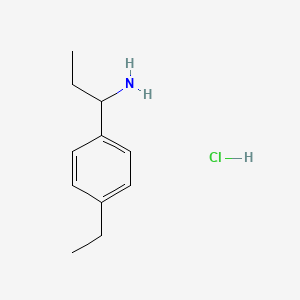 1-(4-Ethylphenyl)propan-1-amine hydrochloride chemical structure (CAS 1864056-95-0)
