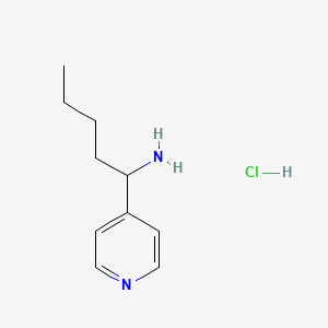 1-(Pyridin-4-yl)pentan-1-amine hydrochloride chemical structure (CAS 1864057-03-3)
