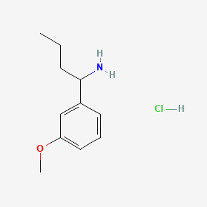 1-(3-Methoxyphenyl)butan-1-amine hydrochloride chemical structure (CAS 1864057-25-9)