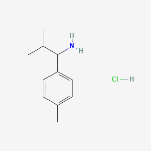 2-Methyl-1-(4-methylphenyl)propan-1-amine hydrochloride chemical structure (CAS 1864059-03-9)