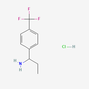 1-(4-(Trifluoromethyl)phenyl)propan-1-amine hydrochloride chemical structure (CAS 1864059-89-1)