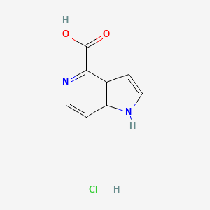 1H-Pyrrolo[3,2-c]pyridine-4-carboxylic acid hydrochloride chemical structure (CAS 1864063-95-5)
