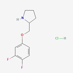 2-((3,4-Difluorophenoxy)methyl)pyrrolidine hydrochloride chemical structure (CAS 1864064-90-3)